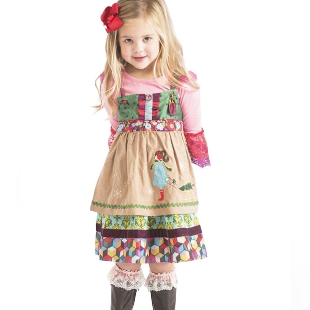 Matilda Jane Paint by Numbers Sledding Apron Dress! - Picture 2 of 16
